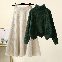 グリーン/セーター+アプリコット/スカート